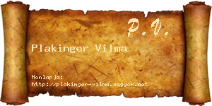 Plakinger Vilma névjegykártya